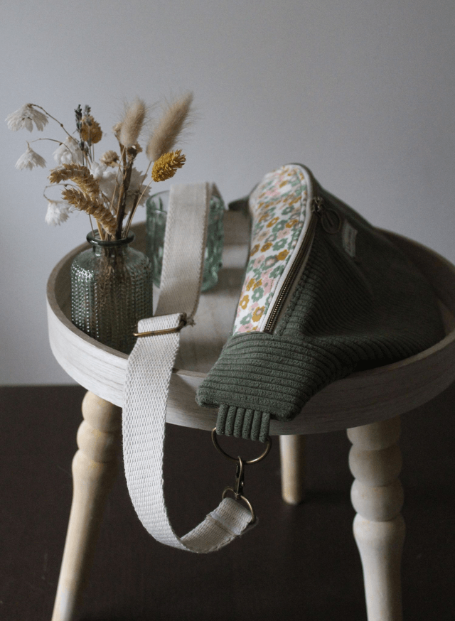 Sac Banane Fleurie verte